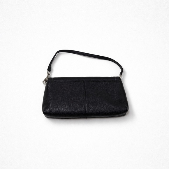 Coach Park Flap Black Leather Wristlet/Shoulder Bag - Picture 2 of 8
